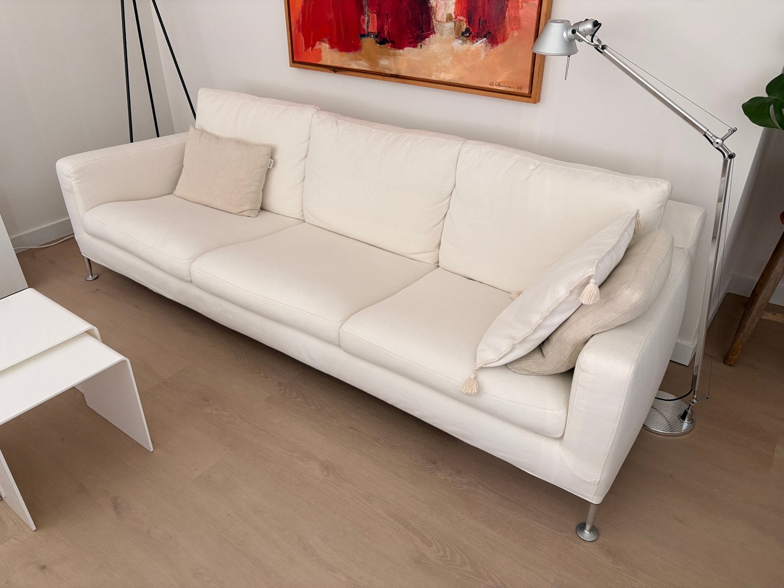 Bank B&B Italia Harry 3-zits Ecru off-white wit, Huis en Inrichting, Banken | Bankstellen, Ophalen, Driepersoons, 75 tot 100 cm