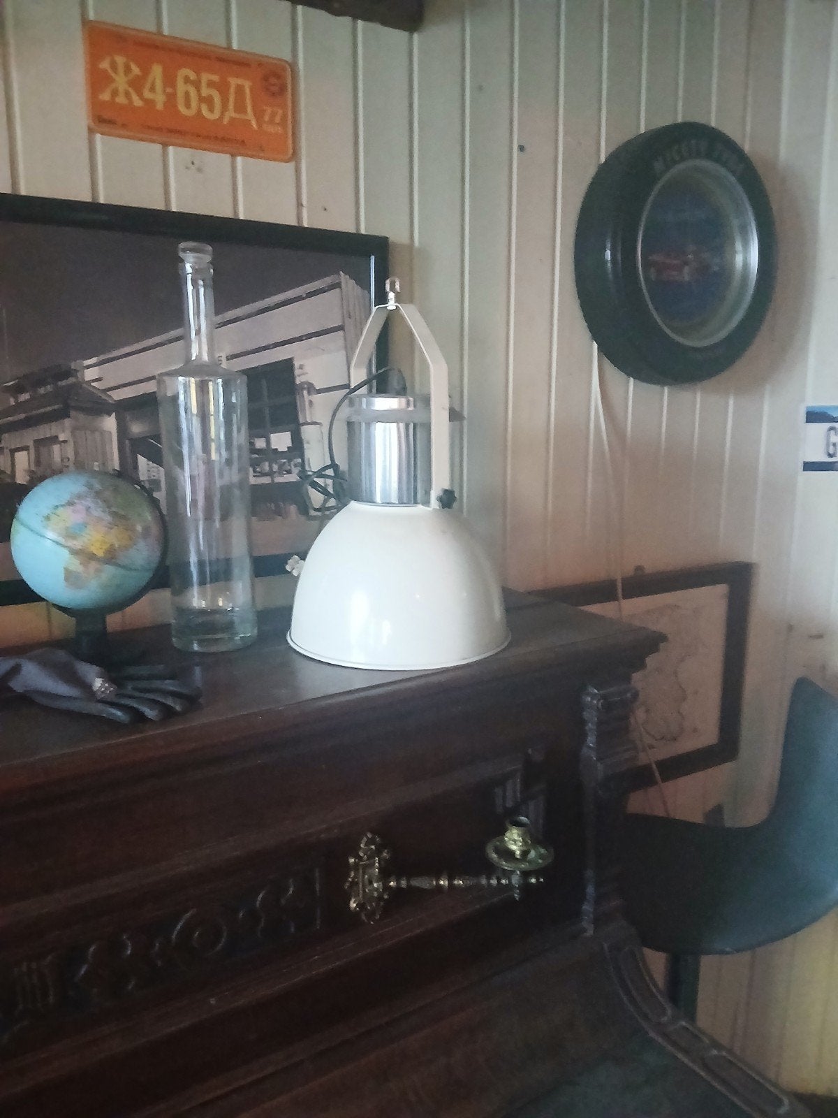 Vintage Industriële Hanglampen - Wit Emaille, Ophalen