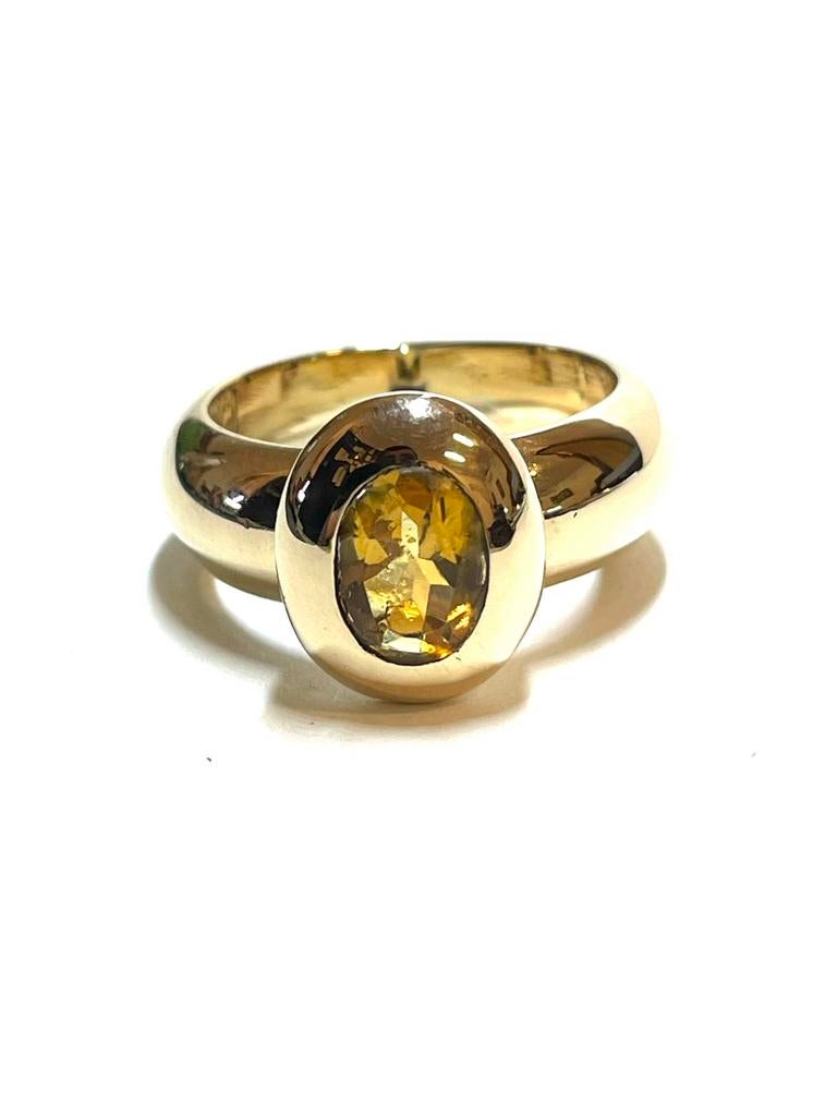 14k gouden ring met een citrien, Sieraden, Tassen en Uiterlijk, Ringen, -, -, Ophalen of Verzenden, Zo goed als nieuw