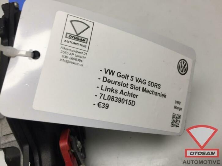 vw golf 5 vag deurslot slotmechaniek links achter 7l0839015d, Gebruikt, Volkswagen, Volkswagen AG, Achter