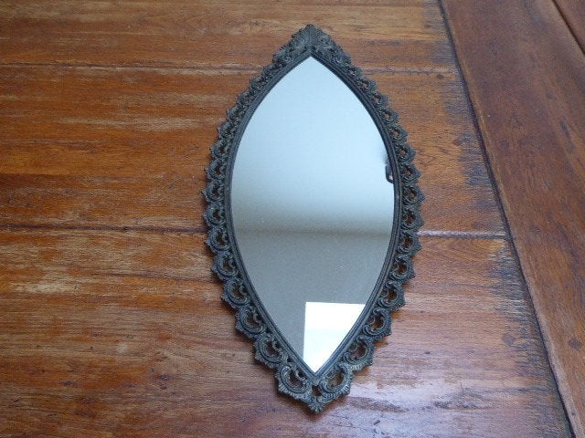 Metalen spiegel in barok stijl, Ophalen of Verzenden, Overige vormen, Minder dan 50 cm, Minder dan 100 cm