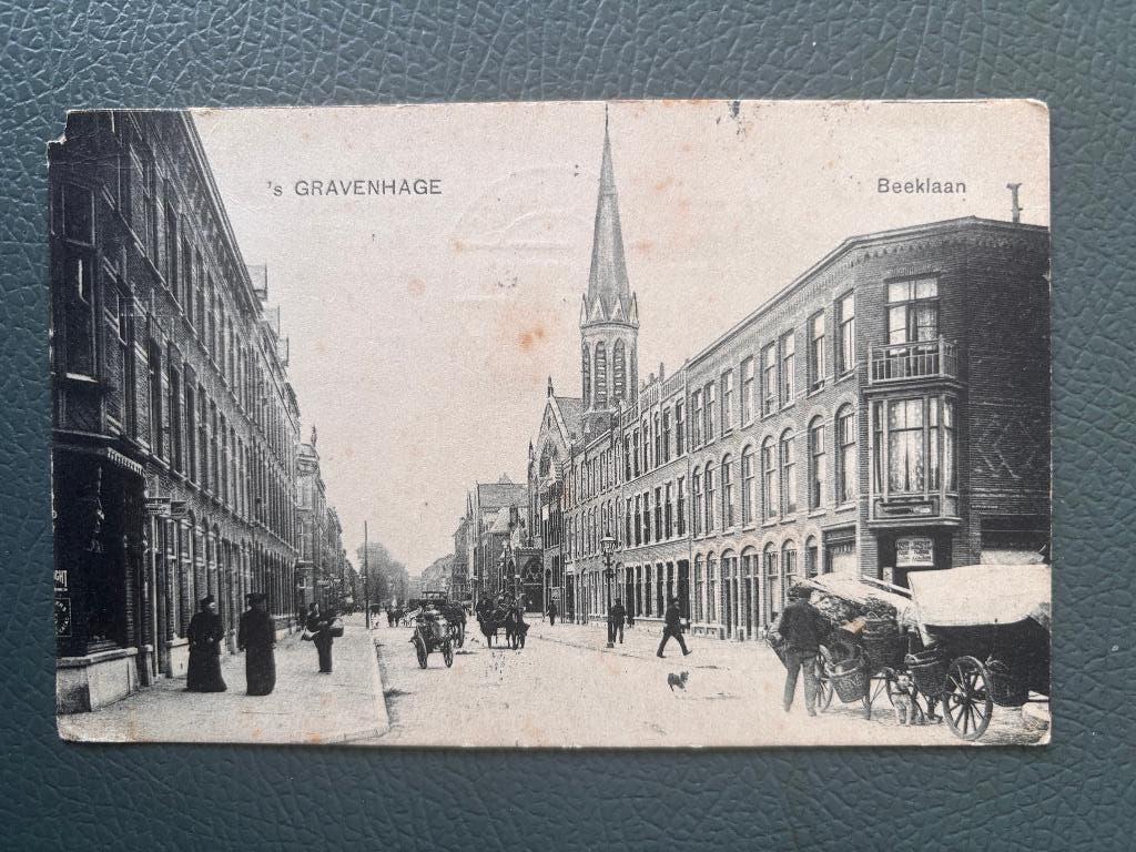 Ansichtkaart Beeklaan Den Haag (1908), Verzenden, Voor 1920, Gelopen, Zuid-Holland
