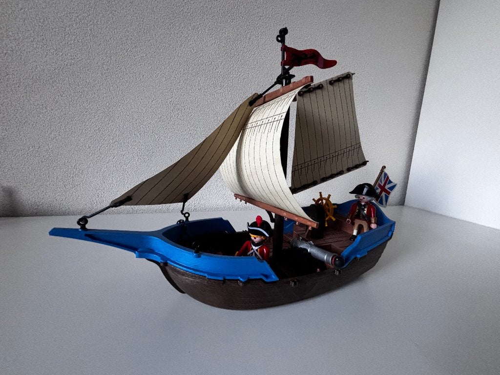 Playmobil Britse Kanonneerboot met Figuren en Accessoires, Complete set, Zo goed als nieuw, Boot/Schip, Historisch