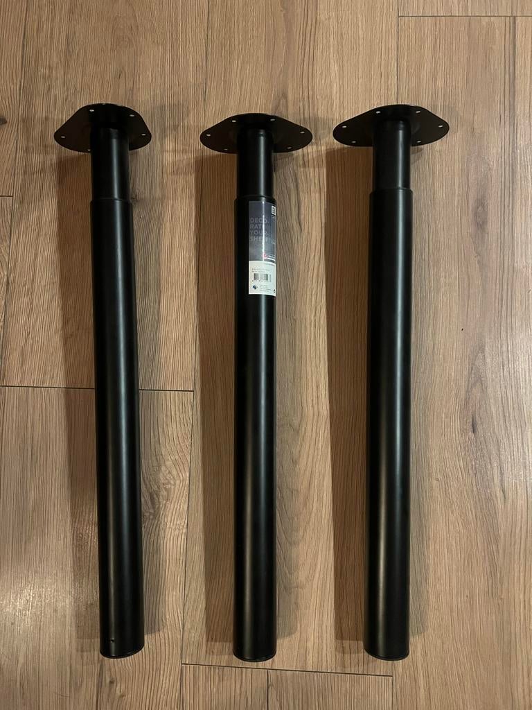 3x Duraline verstelbare meubelpoten, staal, zwart, 70-110cm, 50 tot 100 cm, Rond, Ophalen of Verzenden, Zo goed als nieuw