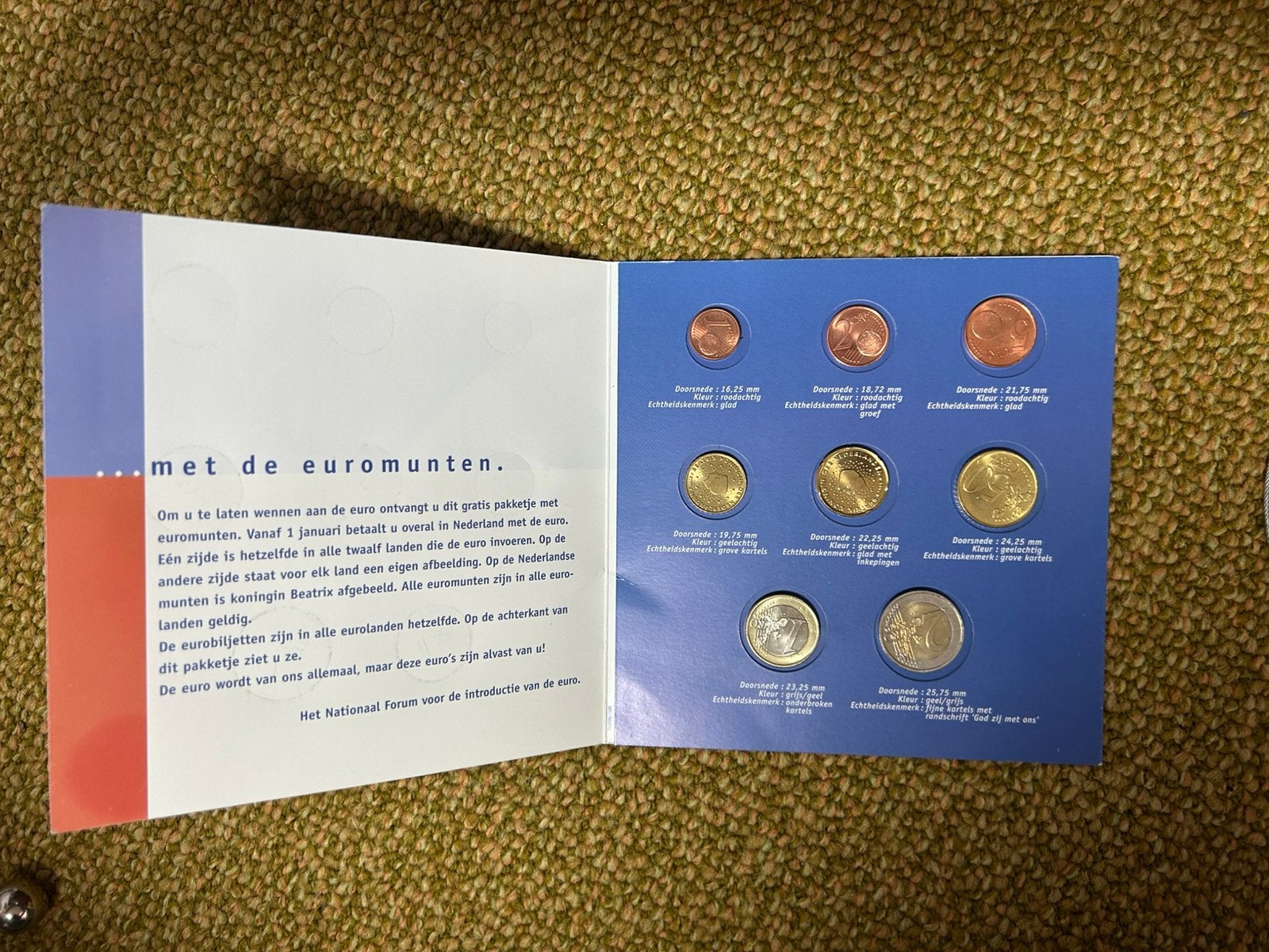 Originele set Nederlandse Euromunten uit 2001, Ophalen of Verzenden, Overige landen, Overige waardes, Setje