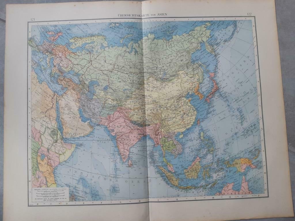 121-122 / Schitterende litho uit 1899 van Azië, Ophalen of Verzenden