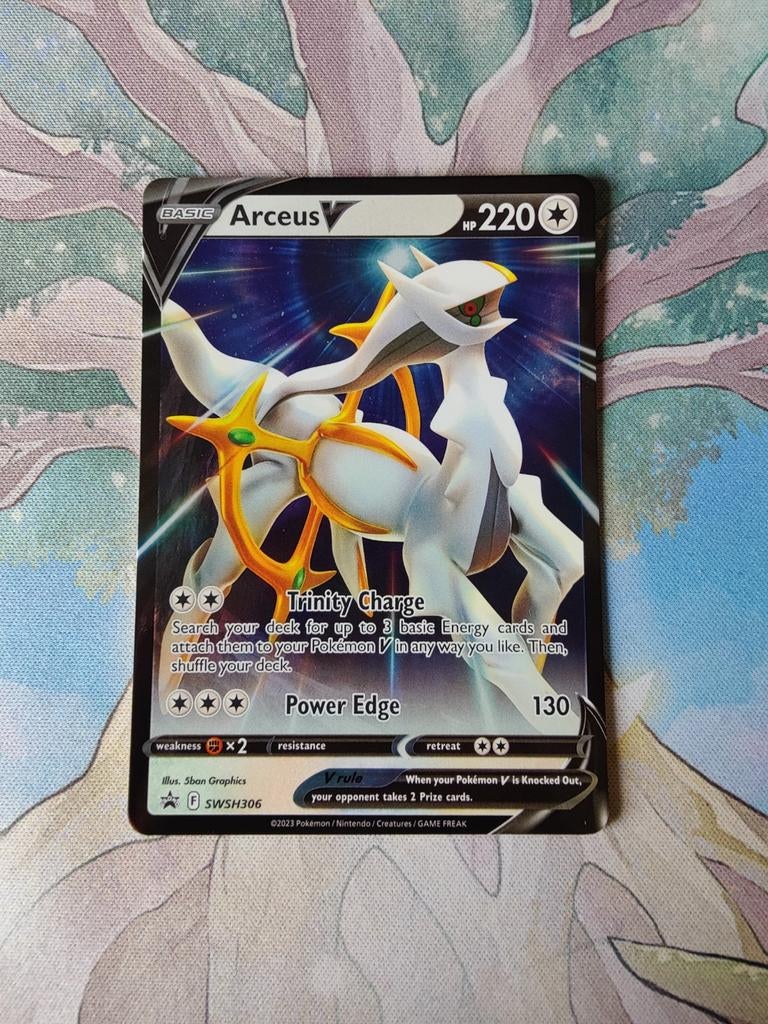 Pokemon black star promo arceus v swsh306, Ophalen of Verzenden, Nieuw, Losse kaart, Foil