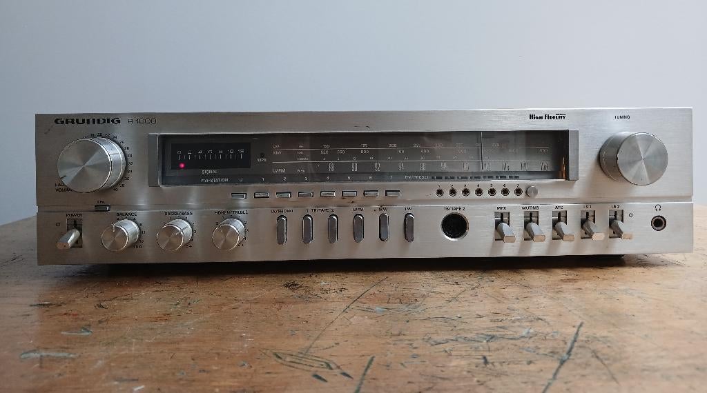 Vintage 1979 GRUNDIG R 1000 Stereo Receiver Hi-Fi Amplifier, Gebruikt, Ophalen, Overige merken, Minder dan 60 watt