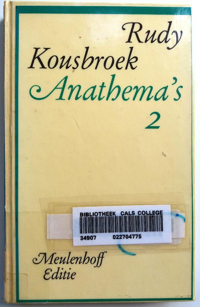 Rudy Kousbroek - Anathema's 2 (Ex.1), Boeken, Ophalen of Verzenden, Gelezen, Nederland