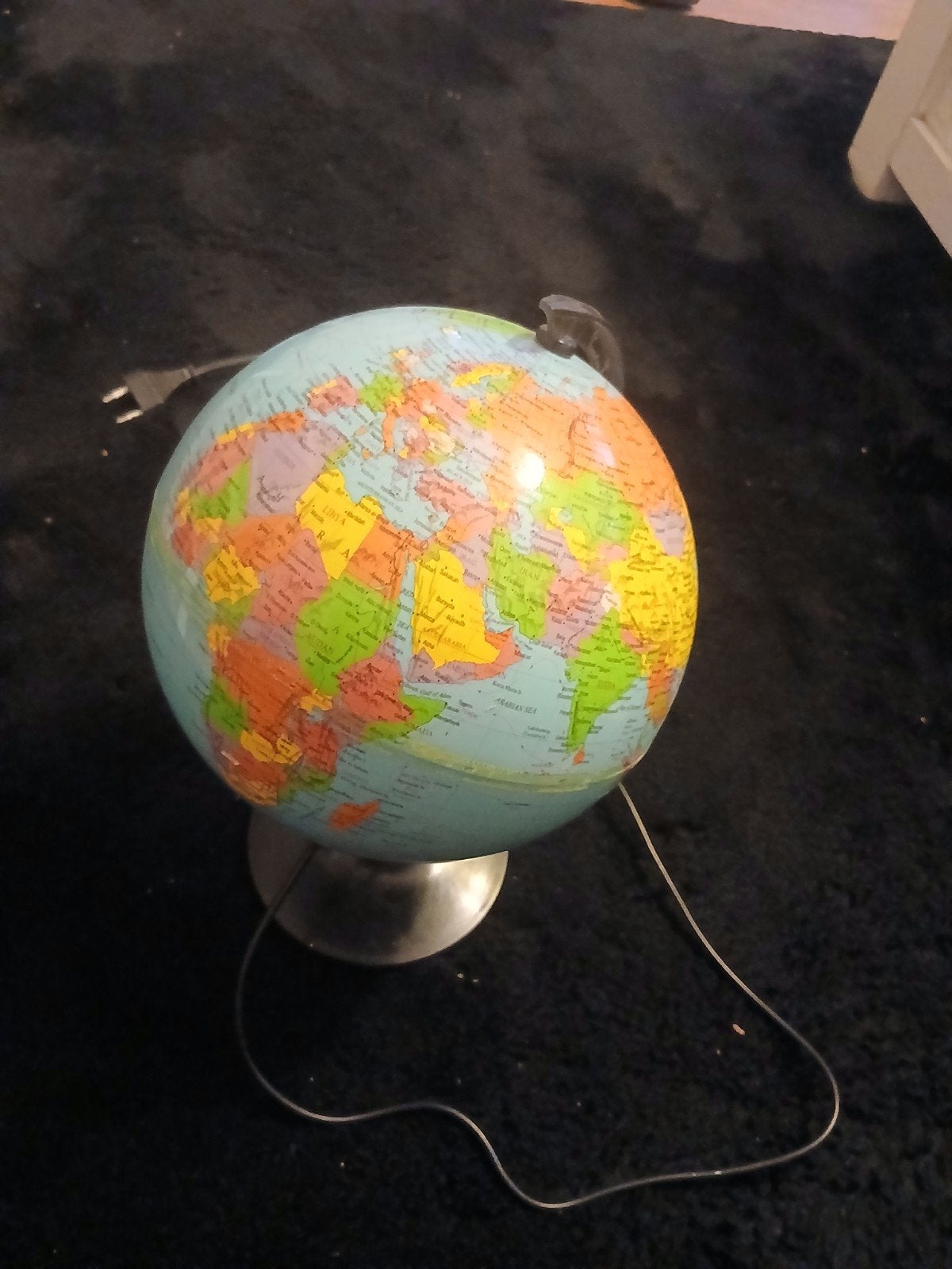 Verlichte Wereldbol - Educatief en Decoratief, Gebruikt, Kunststof, Verlicht, Ophalen of Verzenden