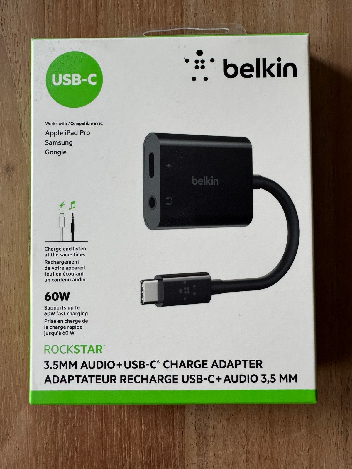 Belkin Rockstar USB-C naar USB-C en 3,5mm jack adapter, Ophalen of Verzenden, Zo goed als nieuw, Minder dan 2 meter, Overige kabels