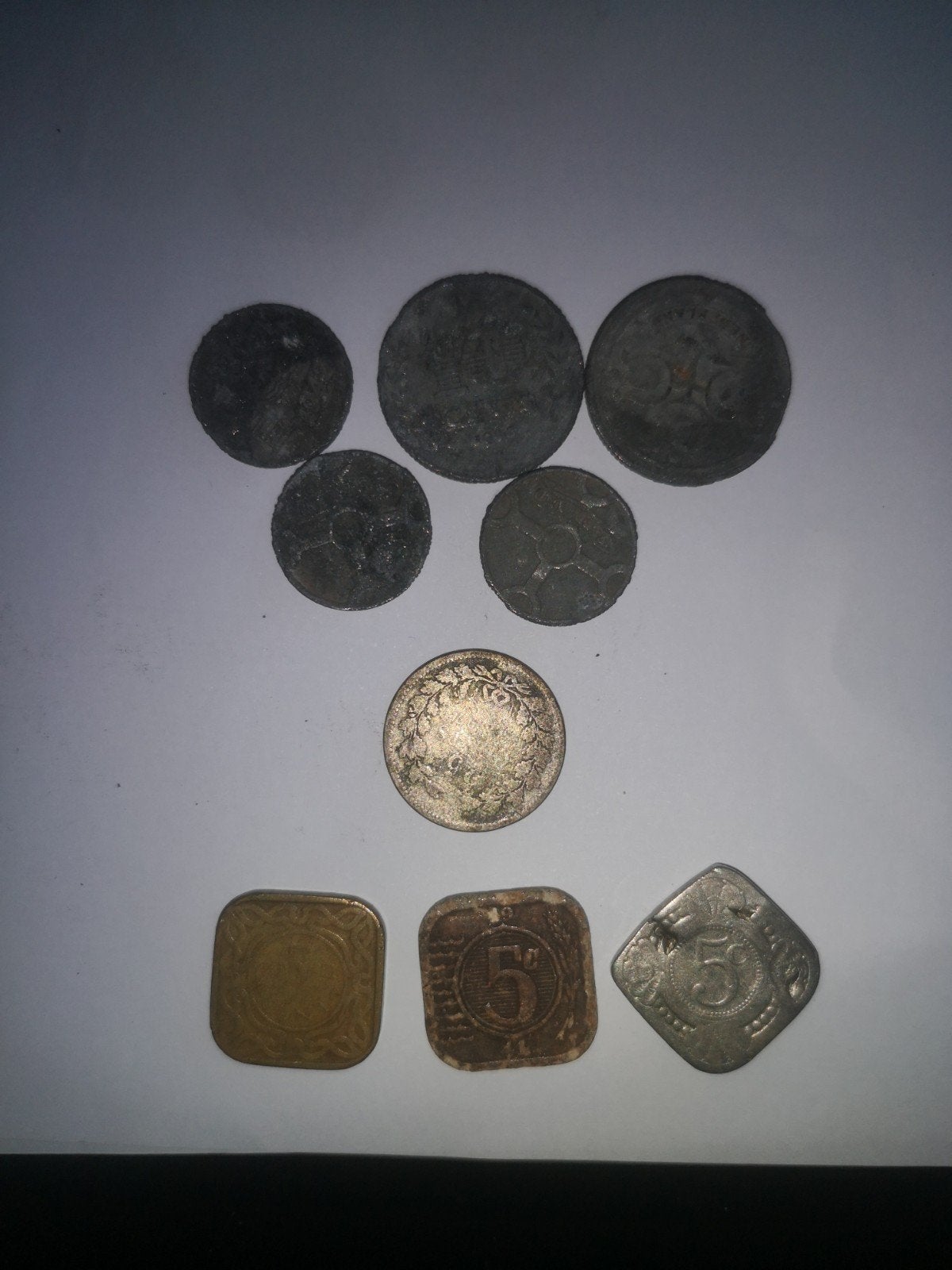 5 munten 1942, zilveren munt, 3x 5cent, Postzegels en Munten, Munten | Nederland, Ophalen of Verzenden, Vóór koninkrijk, Zilver