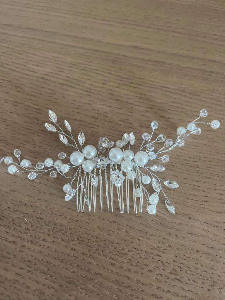 Elegante Haarspeld met Parels en Kristallen, Ophalen of Verzenden, Zo goed als nieuw