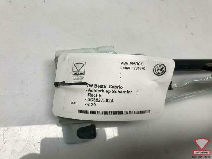 vw beetle cabrio achterklep scharnier rechts 5c3827302a, Gebruikt, Volkswagen, Volkswagen AG, Berliner Ring 2
38440  Wolfsburg, DE