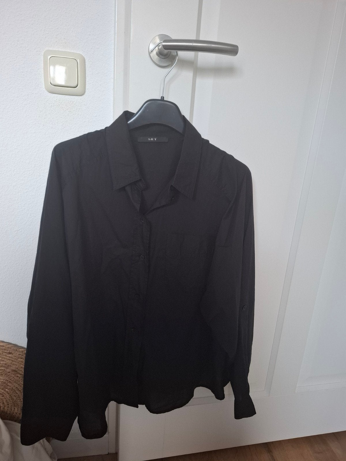 SET Zwarte Blouse Maat L, SET, Verzenden, Zwart, Maat 42/44 (L)