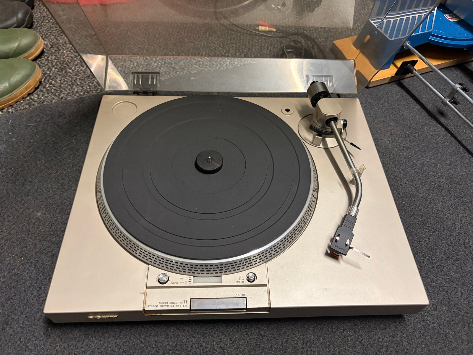 Sony PS-T1 Direct Drive Platenspeler met Pitch Control, Gebruikt, Pitch-regelaar, Ophalen of Verzenden, Platenspeler