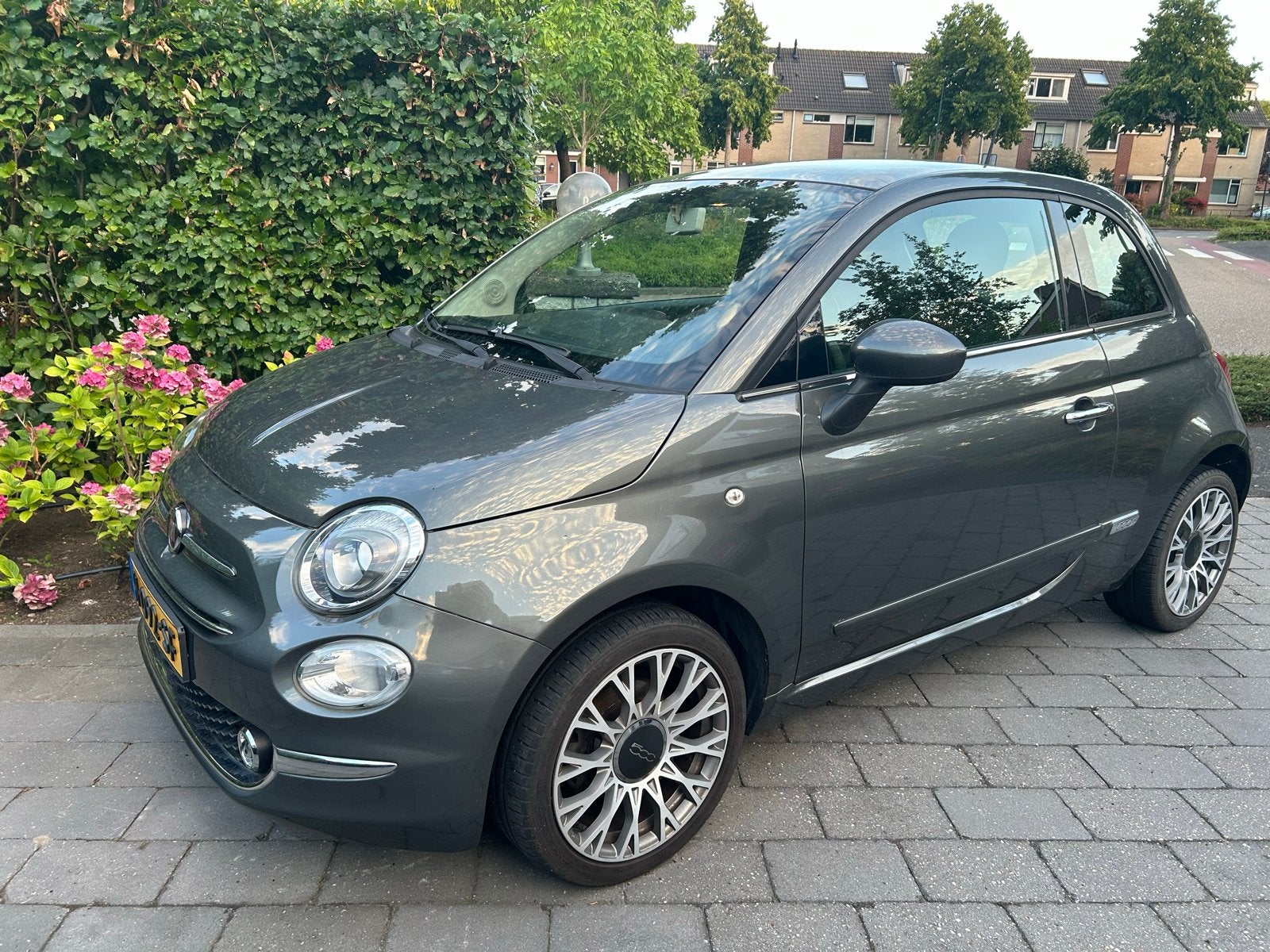 Fiat 500 1.2L grijs metallic 2018 37.500km Pano+Nav, Auto's, Fiat, Voorwielaandrijving, Stof, 4 cilinders, 840 kg