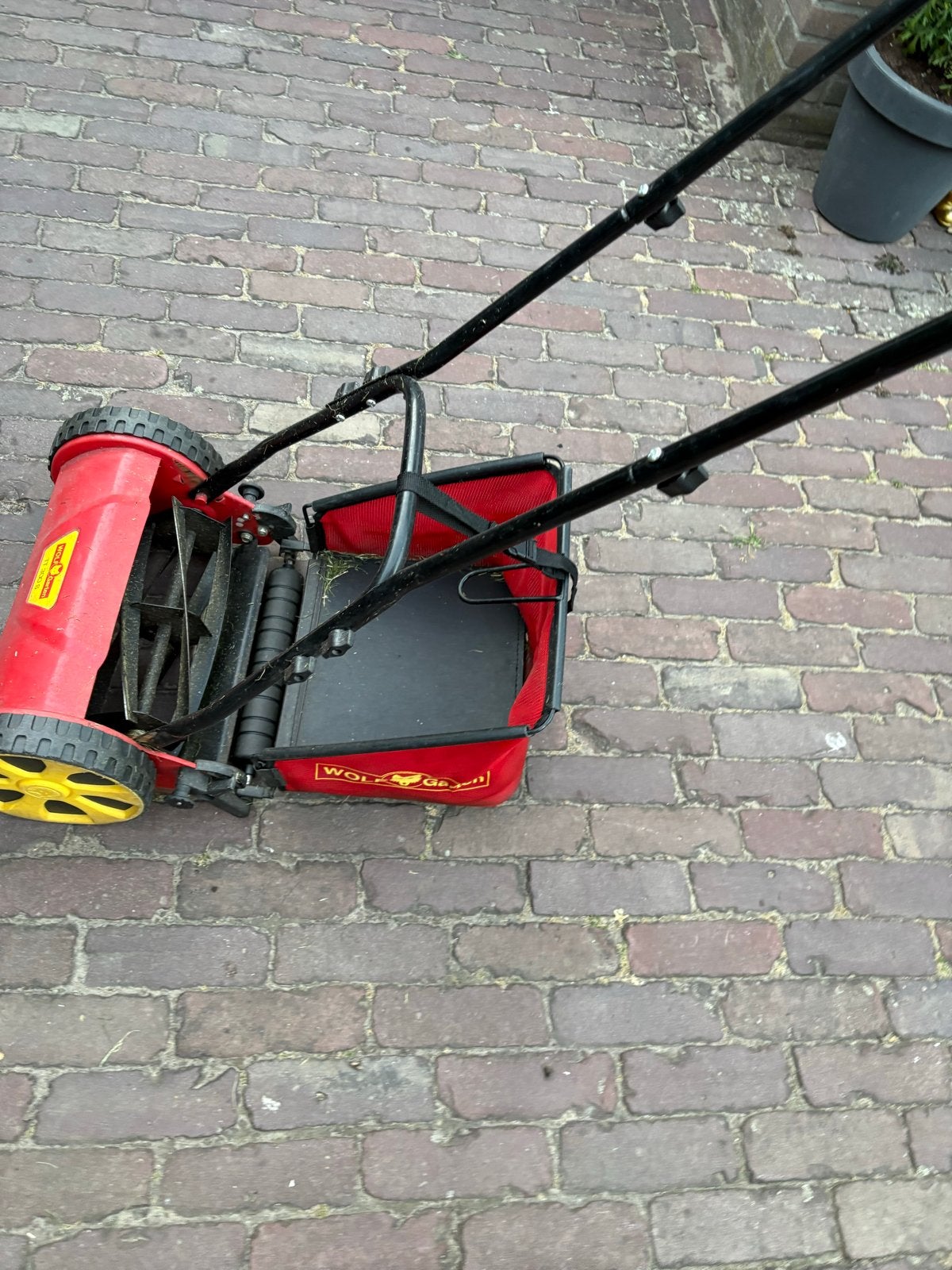Wolf-Garten Handgrasmaaier met opvangzak, Tuin en Terras, Ophalen, Gebruikt, Handgrasmaaier, Opvangzak