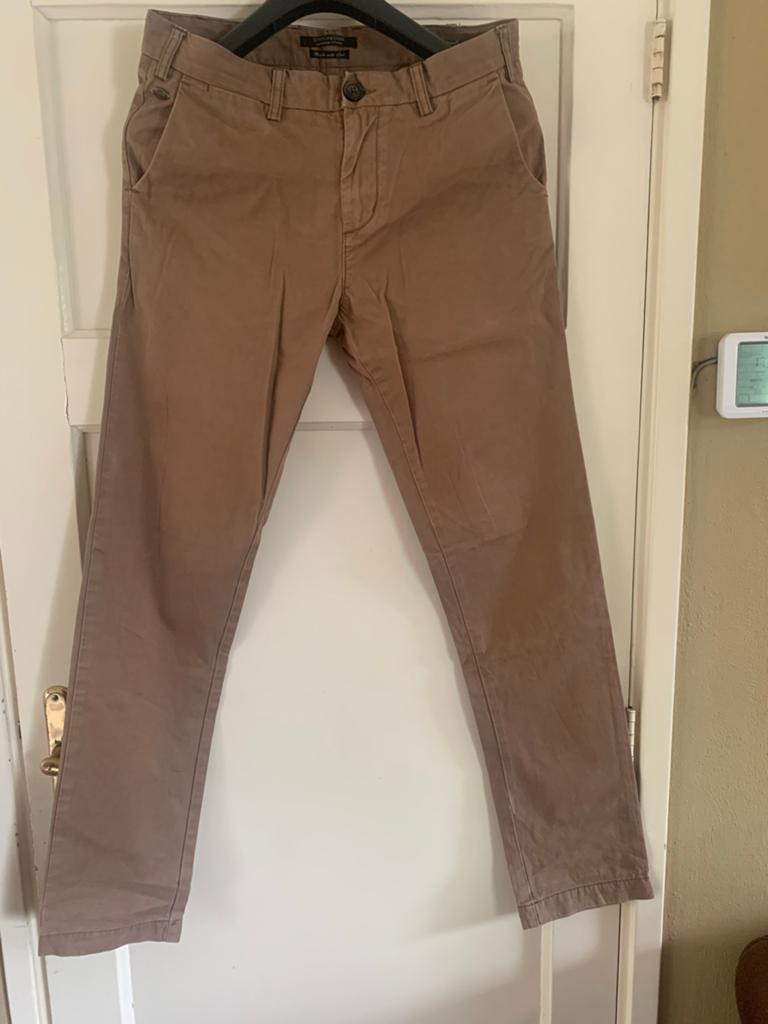 Scotch & Soda Bowie W30 L32 Khaki/Bruine Broek, Ophalen of Verzenden, Zo goed als nieuw, Overige maten, Bruin