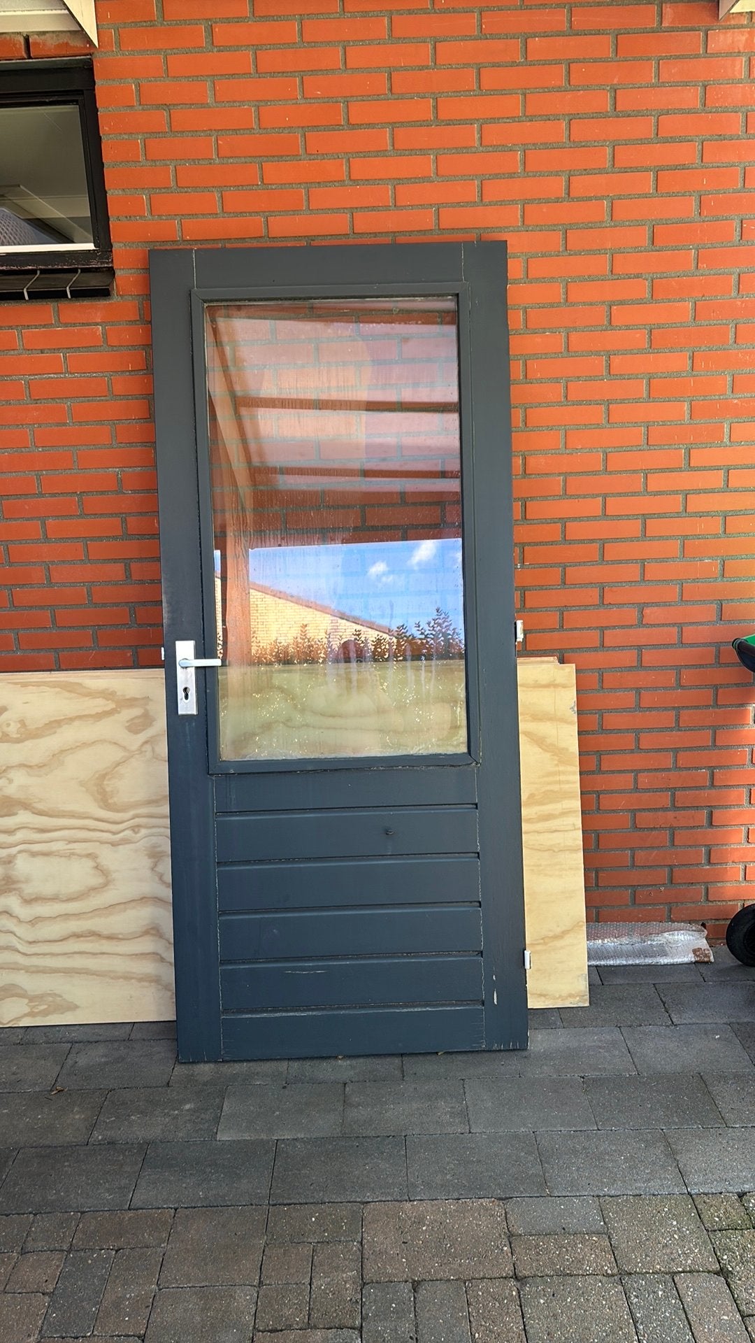 Hardhouten achterdeur, Ophalen, Gebruikt, 80 tot 100 cm, Buitendeur