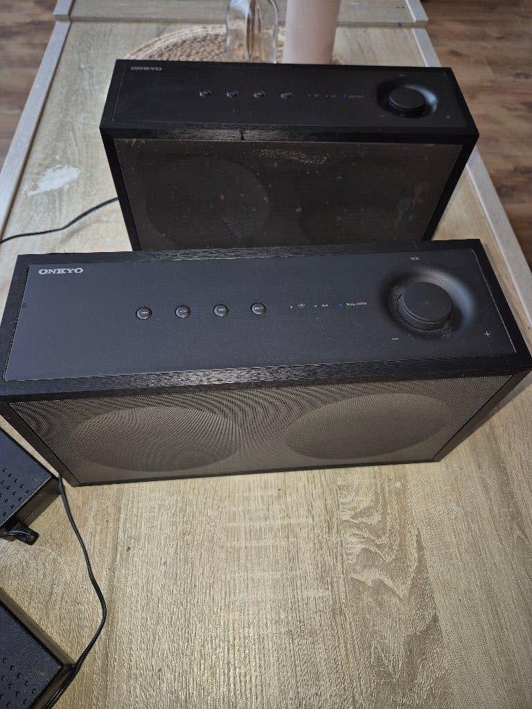 2 onkyo pioneer ncp-302 speakers. blue tooth streamen of app, Audio, Tv en Foto, Luidsprekers, Slimme speaker, Gebruikt, Inclusief kabels