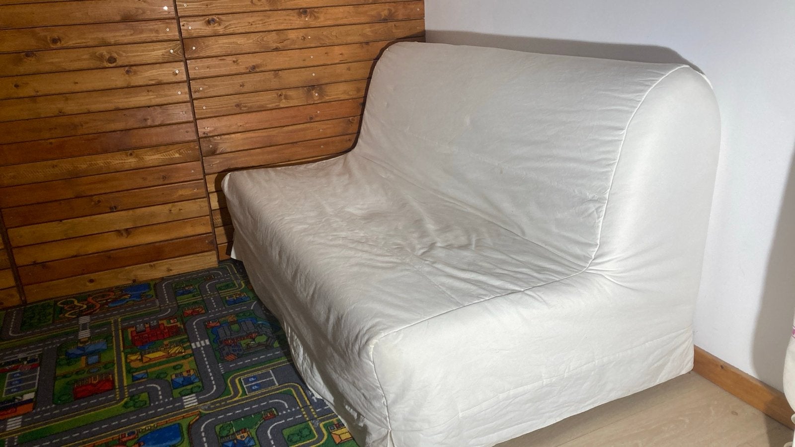 Witte slaapbank/futon, ideaal voor logeerkamer, Ophalen, Gebruikt, Wit, Twijfelaar