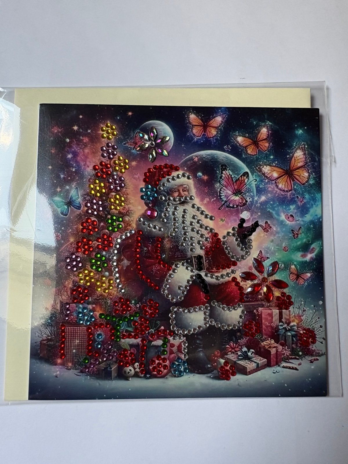Diamond painting kerstkaart kerstman, Ophalen of Verzenden, Nieuw, Kerst