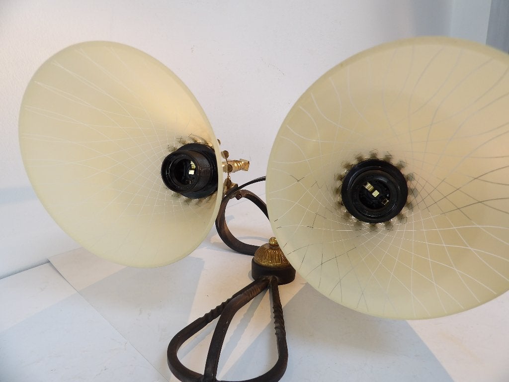 Fifties grote Wandlamp messing, Italië, Ophalen of Verzenden