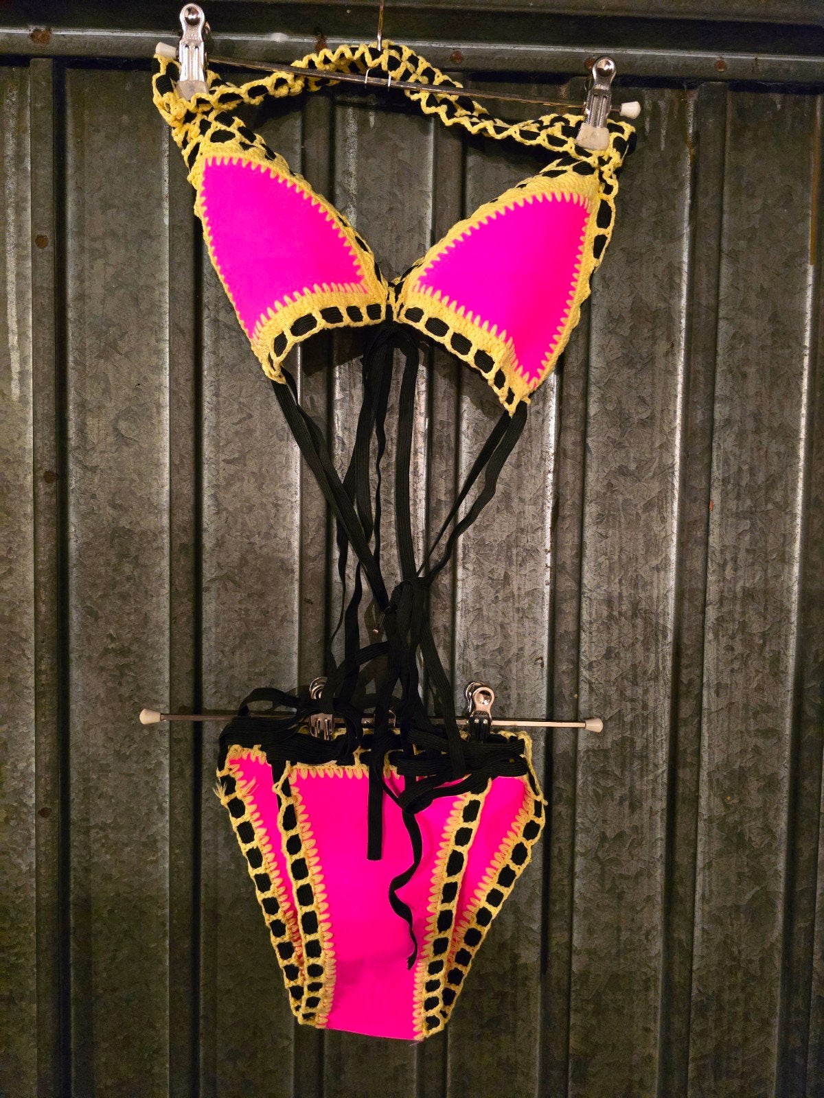 Neopreen Roze Gehaakte Bikini Set, Kleding | Dames, Ophalen of Verzenden