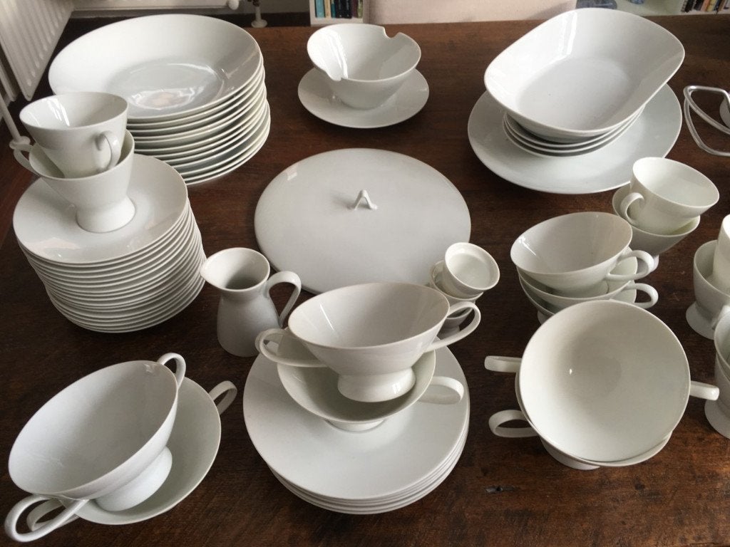 Servies Rosenthal Form 2000 wit, vintage jaren 50, Ophalen, Overige merken, Zo goed als nieuw, Modern