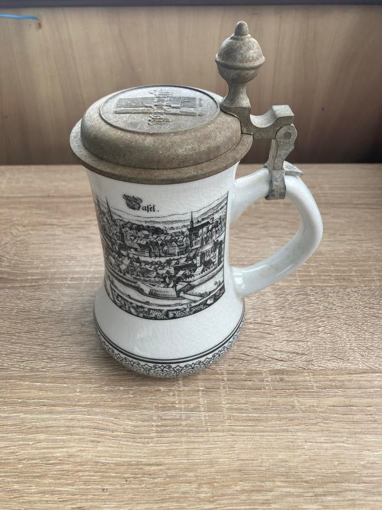 Antieke bierpul met deksel, Ophalen of Verzenden