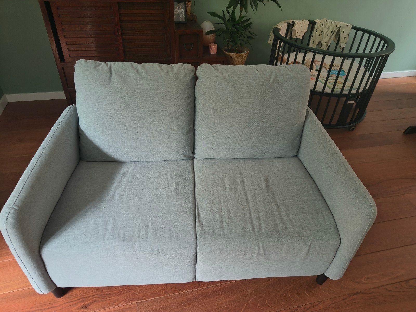 Ikea Bank Grijs, Huis en Inrichting, Ophalen, Tweepersoons, 75 tot 100 cm, Zo goed als nieuw