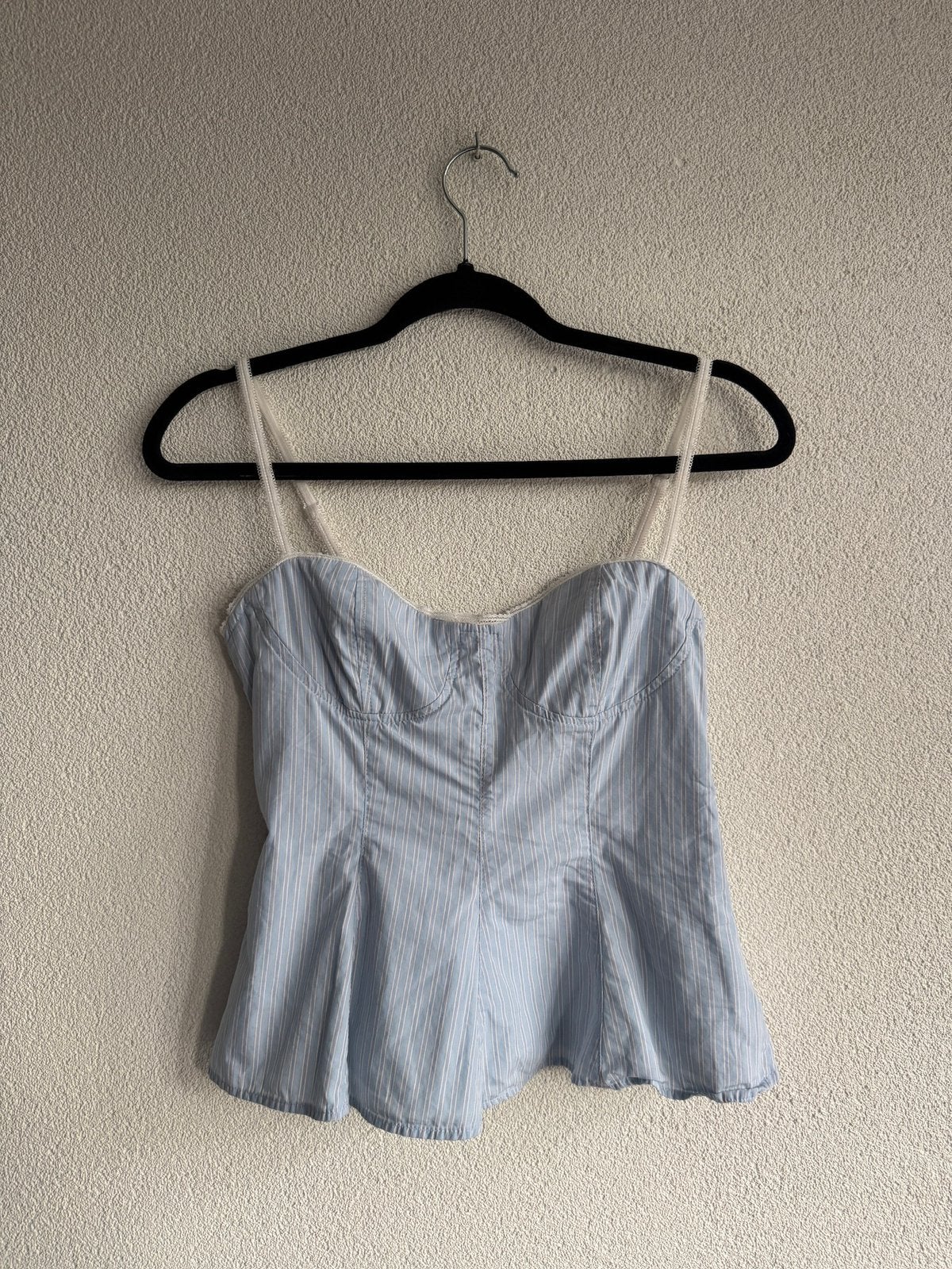 Zara popeline gestreepte bustier top, Kleding | Dames, Tops, Zo goed als nieuw, Maat 34 (XS) of kleiner, Blauw, Zonder mouw, Ophalen of Verzenden