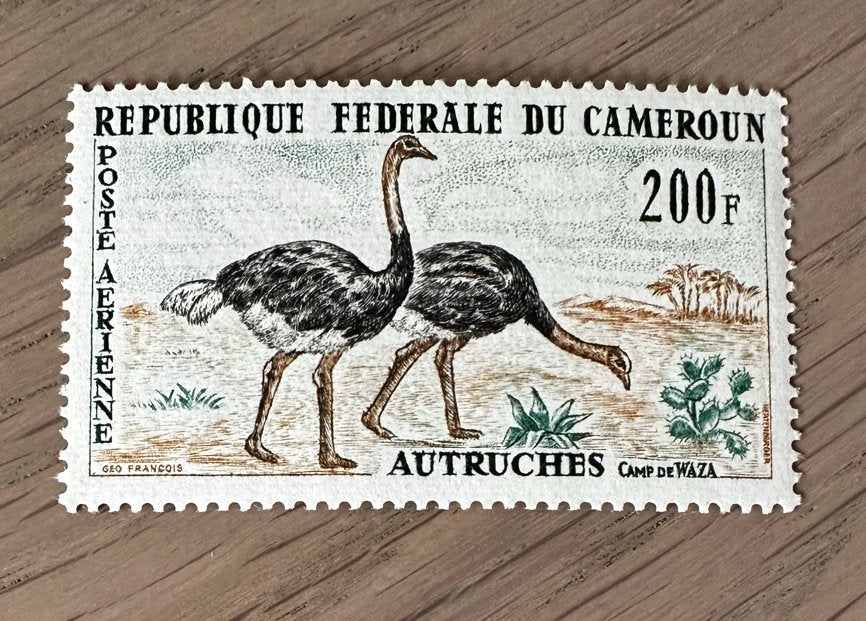 Kameroen 1962 struisvogel postfris luchtpost vogels, Ophalen of Verzenden, Overige landen, Postfris