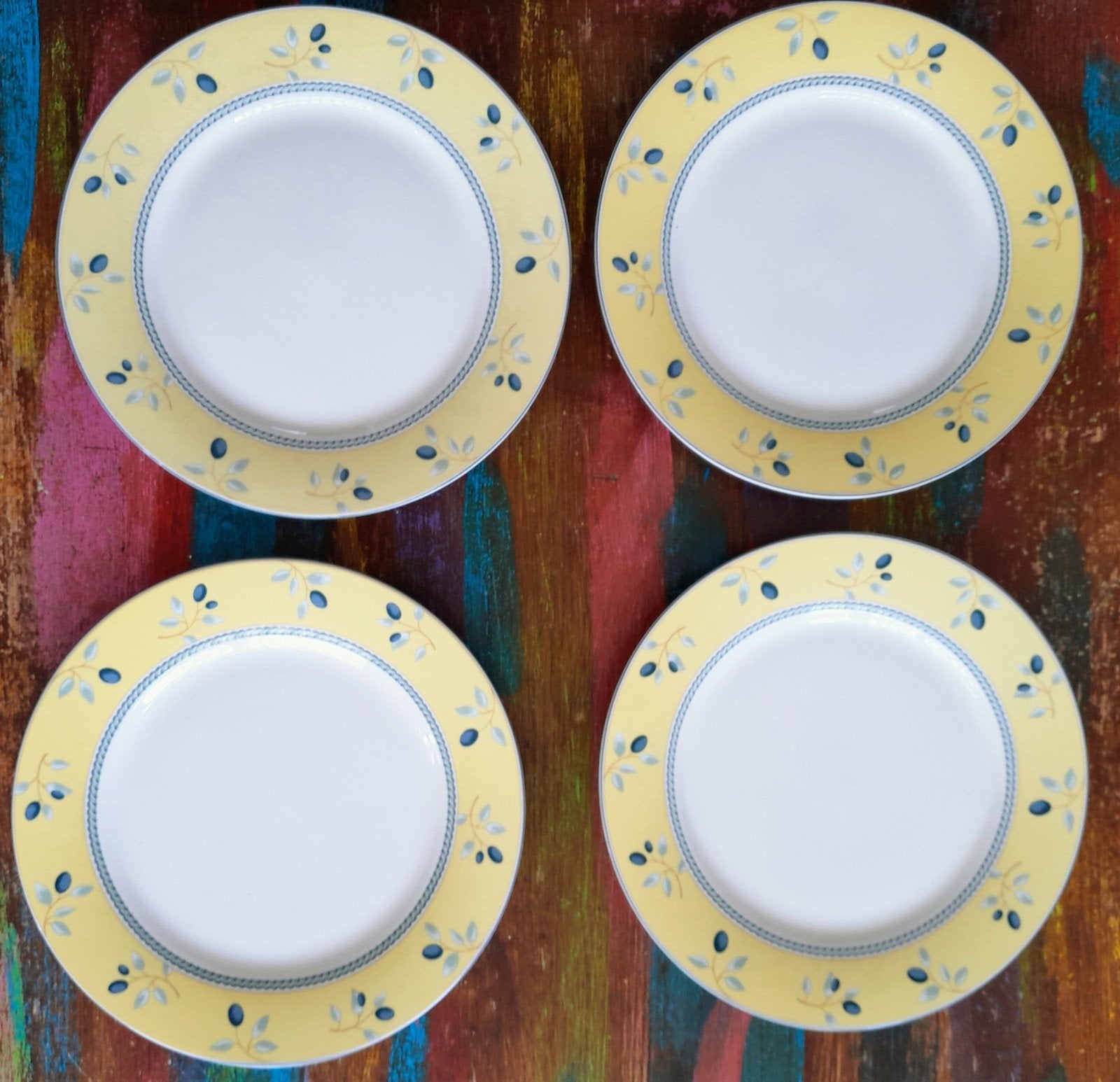 4 Villeroy & Boch Blueberry borden dinerborden, Ophalen of Verzenden, Zo goed als nieuw, Bord(en), Overige stijlen