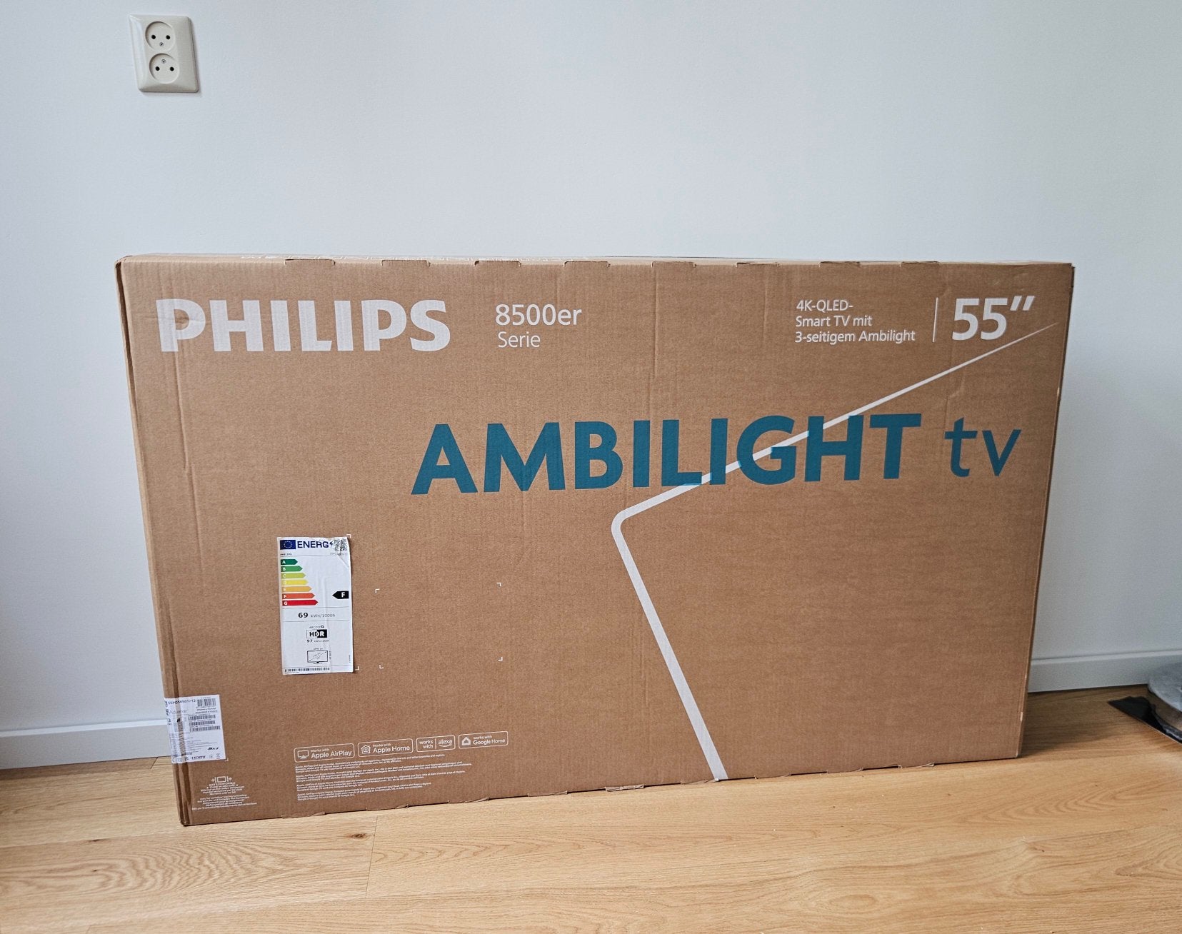 Philips ambilight 55 inch 4k QLED tv 8500 series NIEUW zwart, Ophalen, Philips, 50 Hz, Nieuw