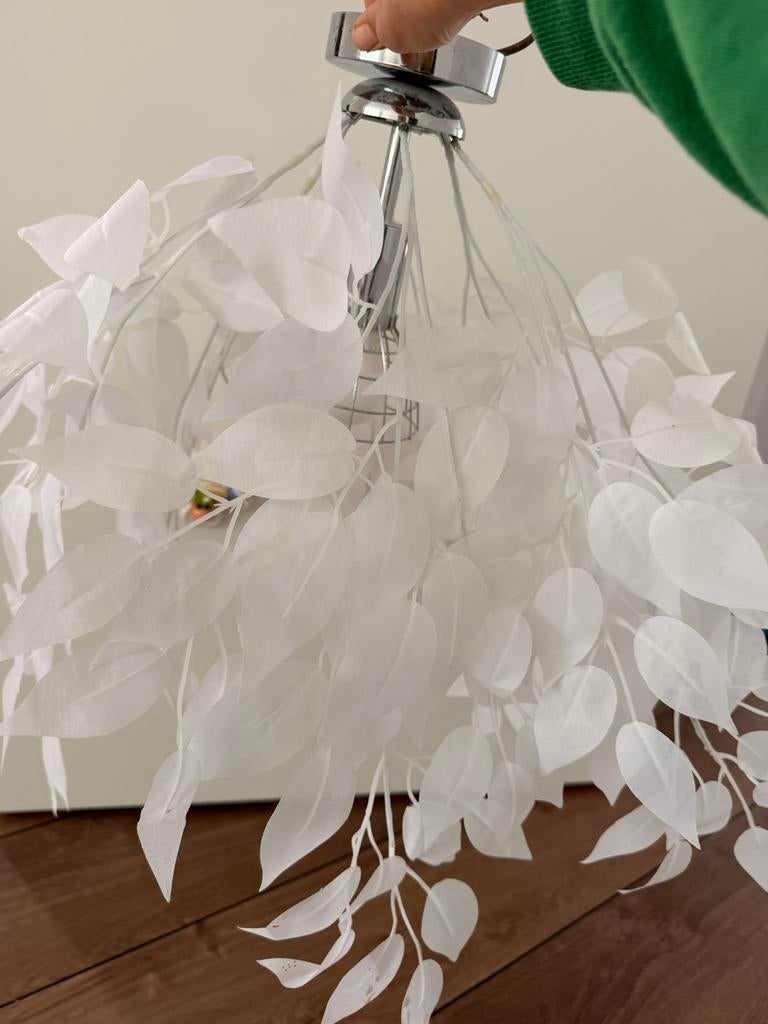 Plafondlamp met decoratieve bladeren, Huis en Inrichting, Lampen | Plafondlampen, Ophalen of Verzenden, Gebruikt, Metaal