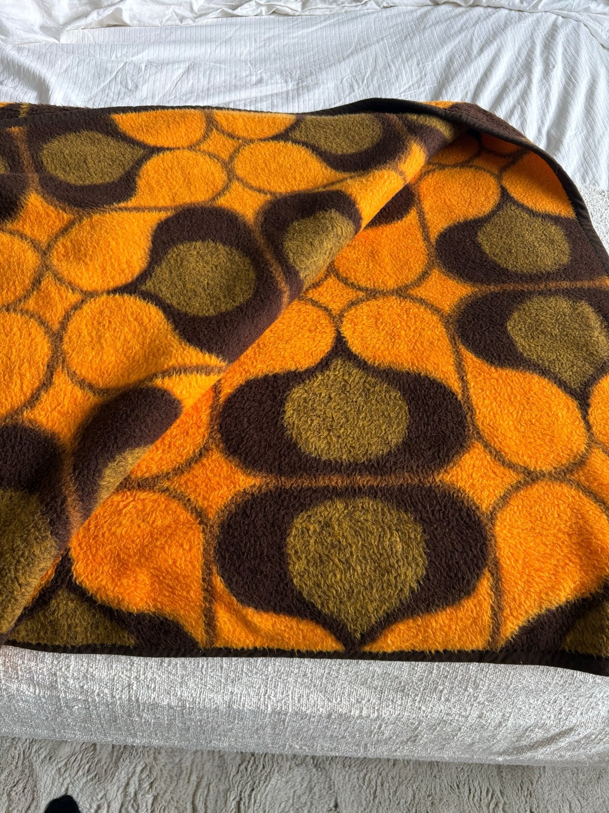 Vintage Didas Dralon deken plaid patroon 150x200cm, Huis en Inrichting, Ophalen of Verzenden, Gebruikt