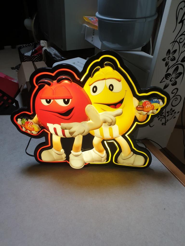 M&M 3D lamp lichtreclame, Ophalen, Gebruikt