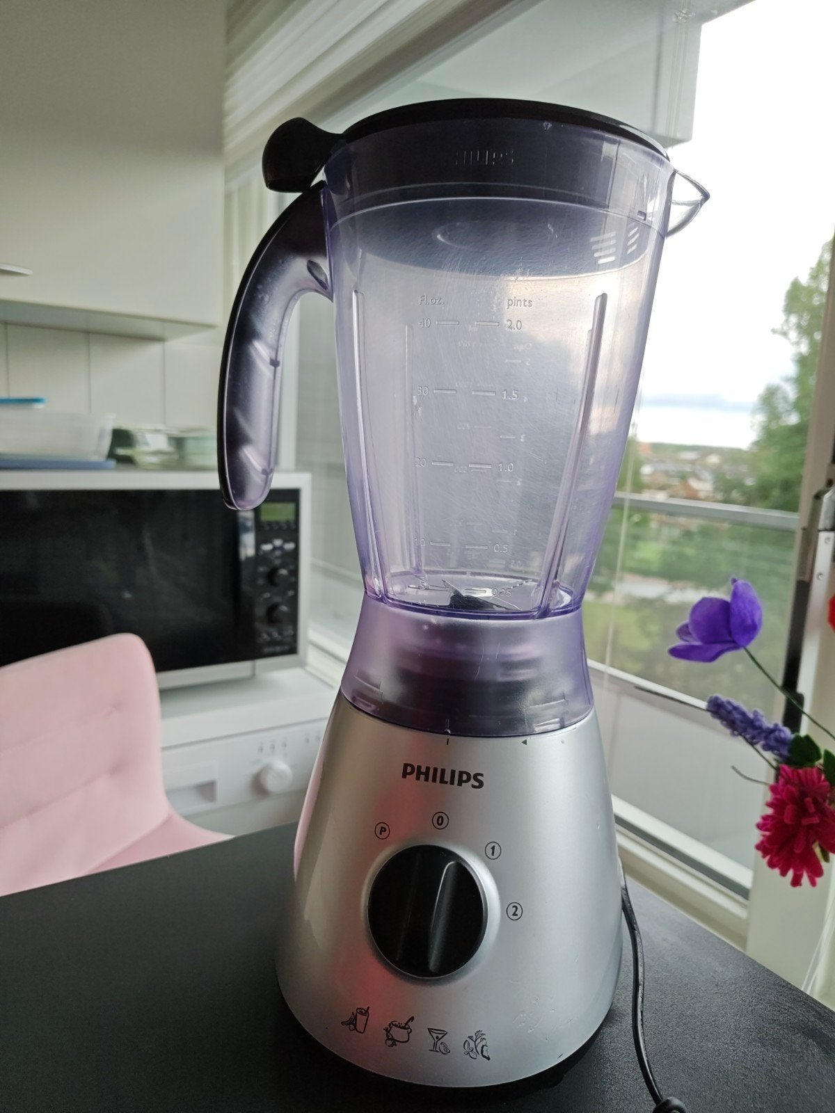 Philips HR2000 Blender - 2 standen en pulse stand, Ophalen of Verzenden, Gebruikt, Blender