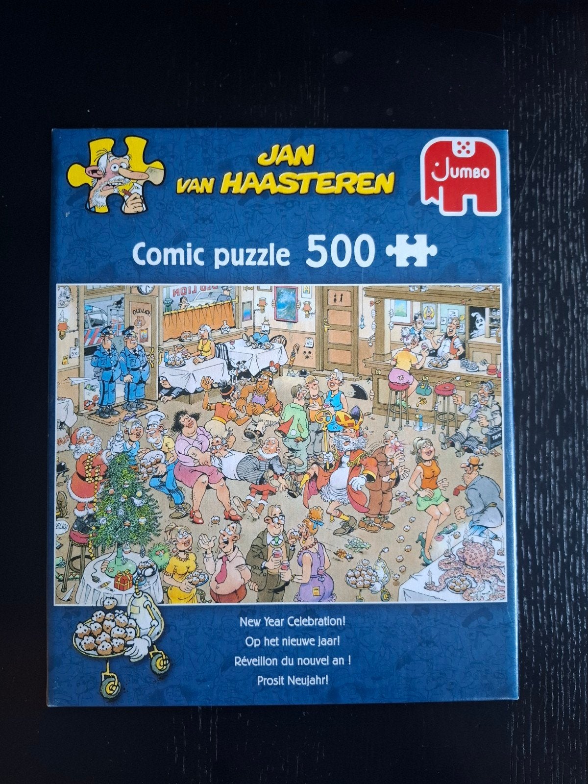 Jan van Haasteren Comic Puzzel - New Year Celebration, Ophalen of Verzenden, 500 t/m 1500 stukjes, Zo goed als nieuw, Legpuzzel