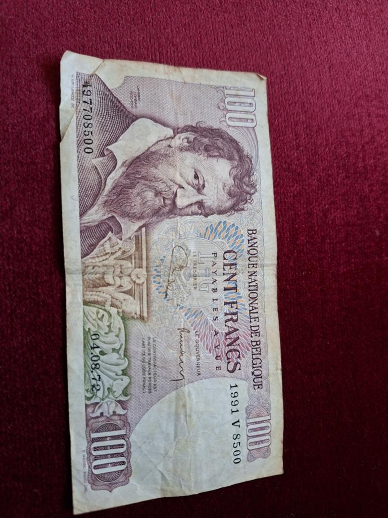 100 Francs Belgie, Postzegels en Munten, Bankbiljetten | Europa | Niet-Eurobiljetten, Ophalen of Verzenden, Frankrijk