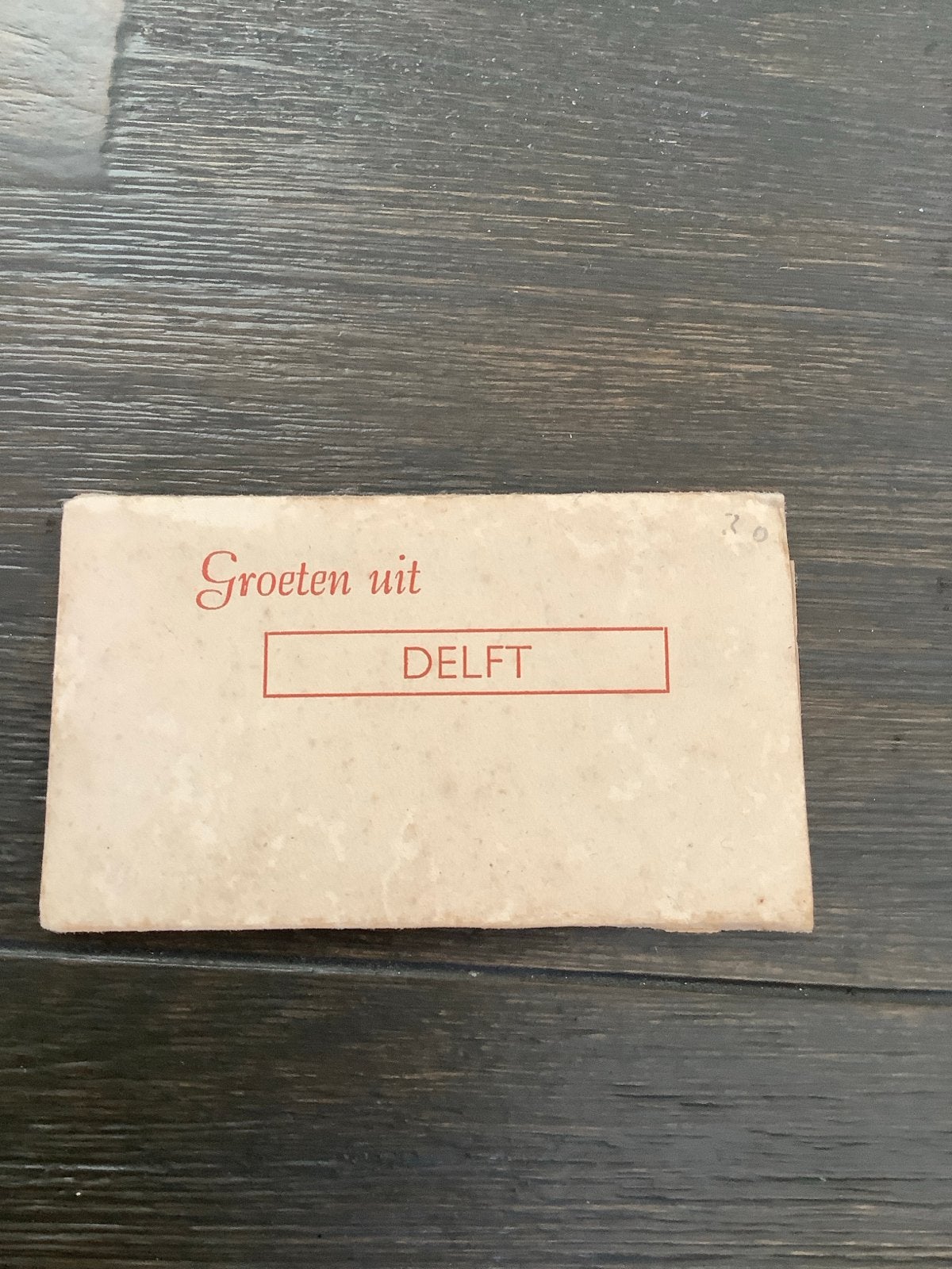 Oude accordeon ansichtkaart 'Groeten uit Delft', Ophalen of Verzenden, Voor 1920, Gelopen, Zuid-Holland