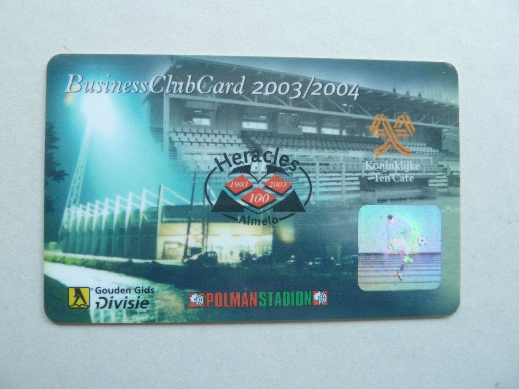 Businessclubcard  Heracles 2003/2004 Geel Hart voor Heracles, Ophalen of Verzenden, Zo goed als nieuw, Overige binnenlandse clubs