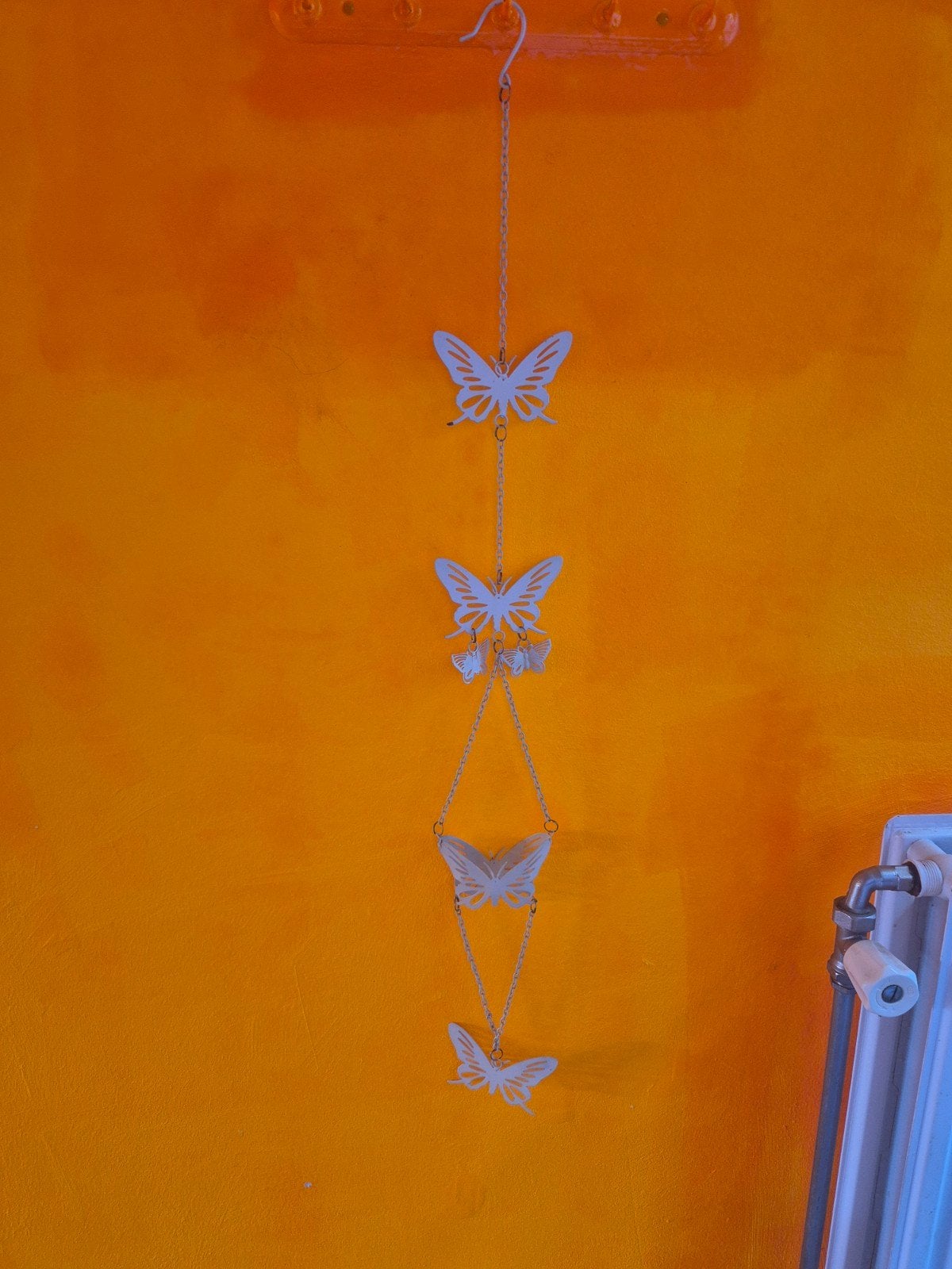 hanger met vlinders, Beige, Metaal, Wandhanger, Ophalen of Verzenden