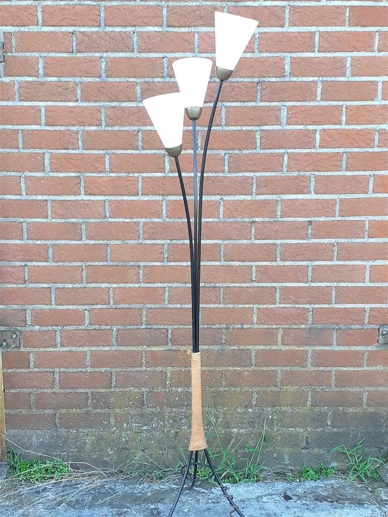 Vloerlamp '60s ( Retro/Vintage/Design ), Huis en Inrichting, Lampen | Vloerlampen, Ophalen, Gebruikt, Vintage, Glas