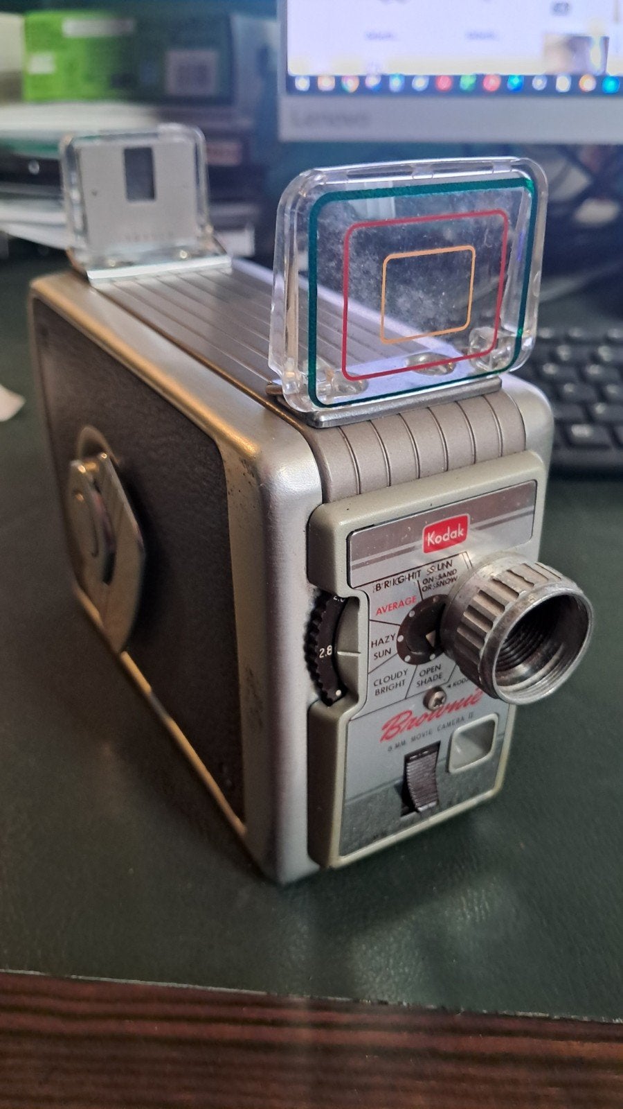 Vintage Kodak Brownie 8mm filmcamera II met lederen tas, Ophalen of Verzenden, 8mm, Camera
