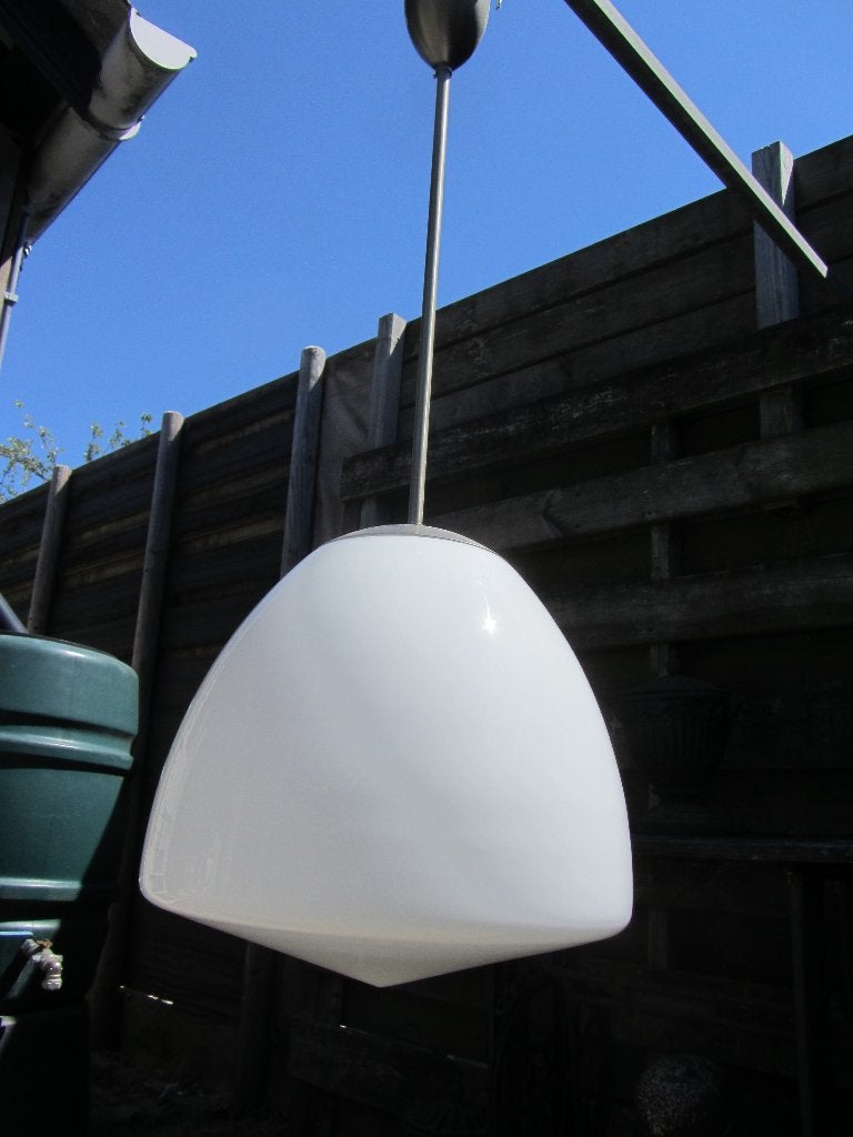 PRACHTIGE GROTE ART DECO/GISPEN LAMP, Ophalen, Gebruikt, E27 (groot), Wit
