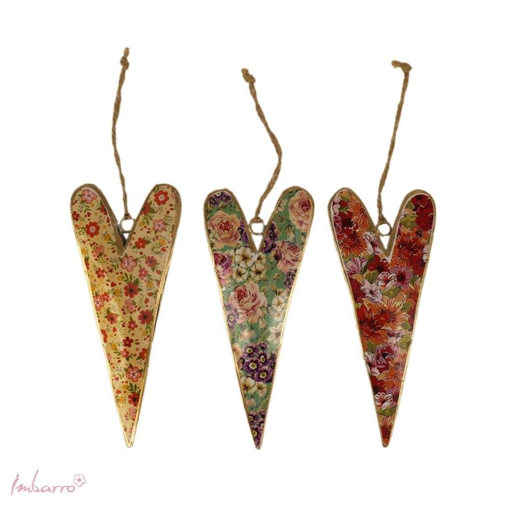 3 metalen hartjes hearts shany Imbarro 6x15 cm leuk kado, -, -, Nieuw, Ophalen of Verzenden