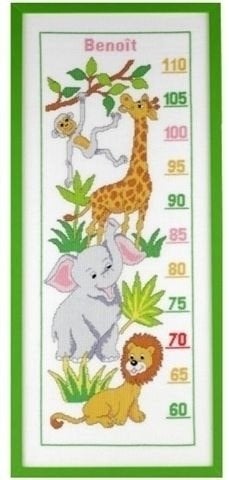 Borduurpakket Groeimeter dierentuin dieren 223760, ., Nieuw, Ophalen of Verzenden, .